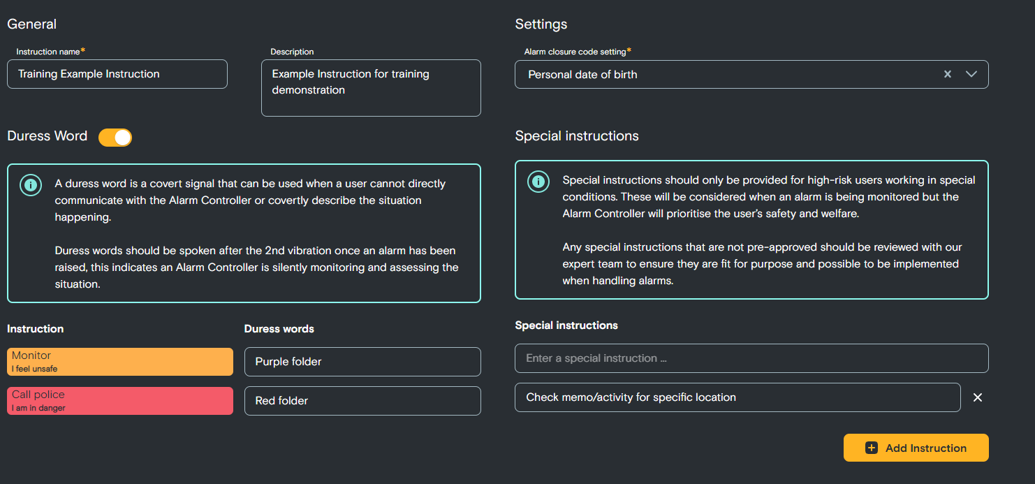 How to create Alarm Response Instructions NEXUS HELP
